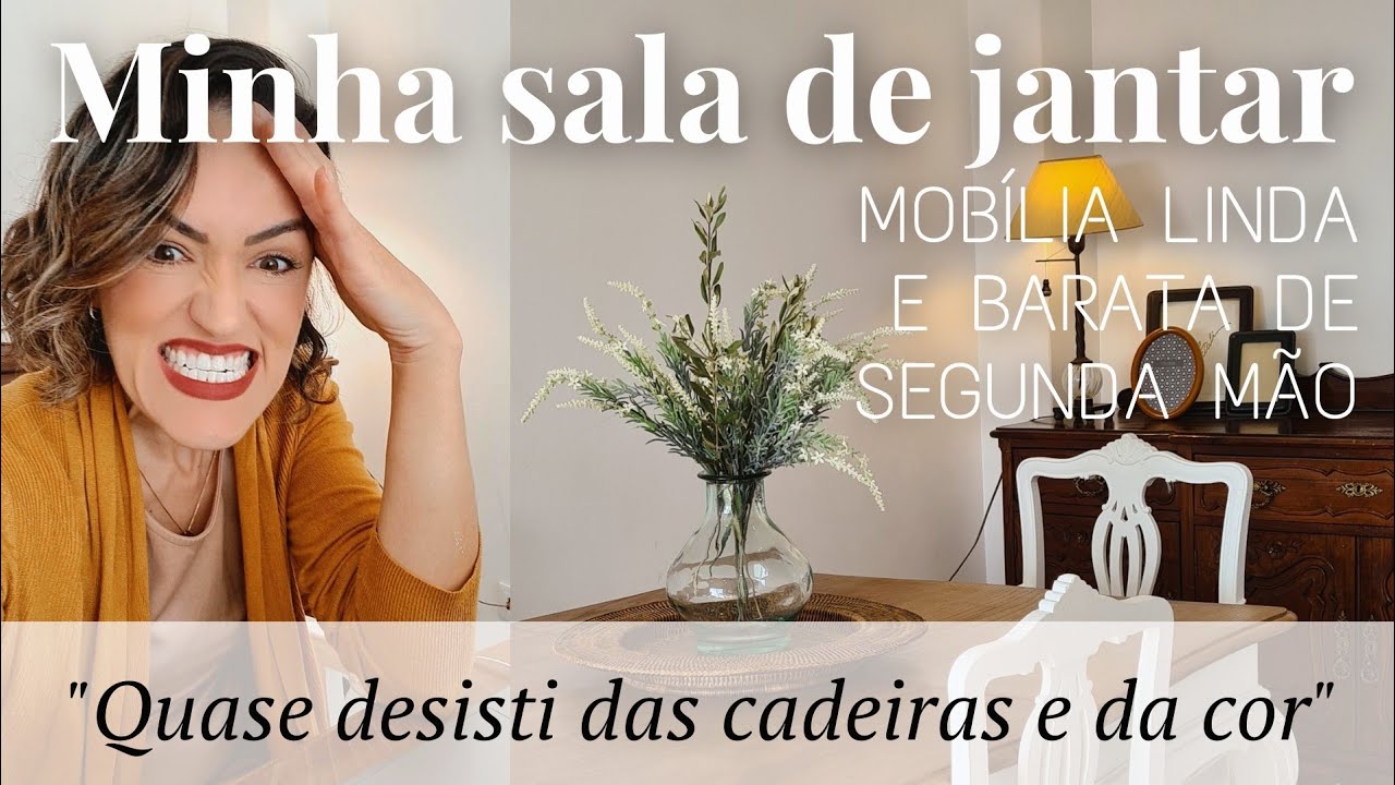 Ficou um sonho! Mesa e cadeiras renovadas/ sala de jantar linda gastando pouco/ Pintar móvel