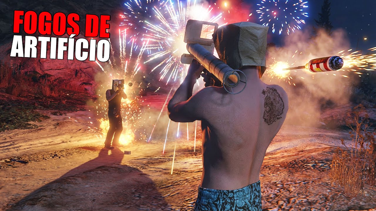 Duelo de Fogos de Artificio no Gta 5 Momentos Engraçados