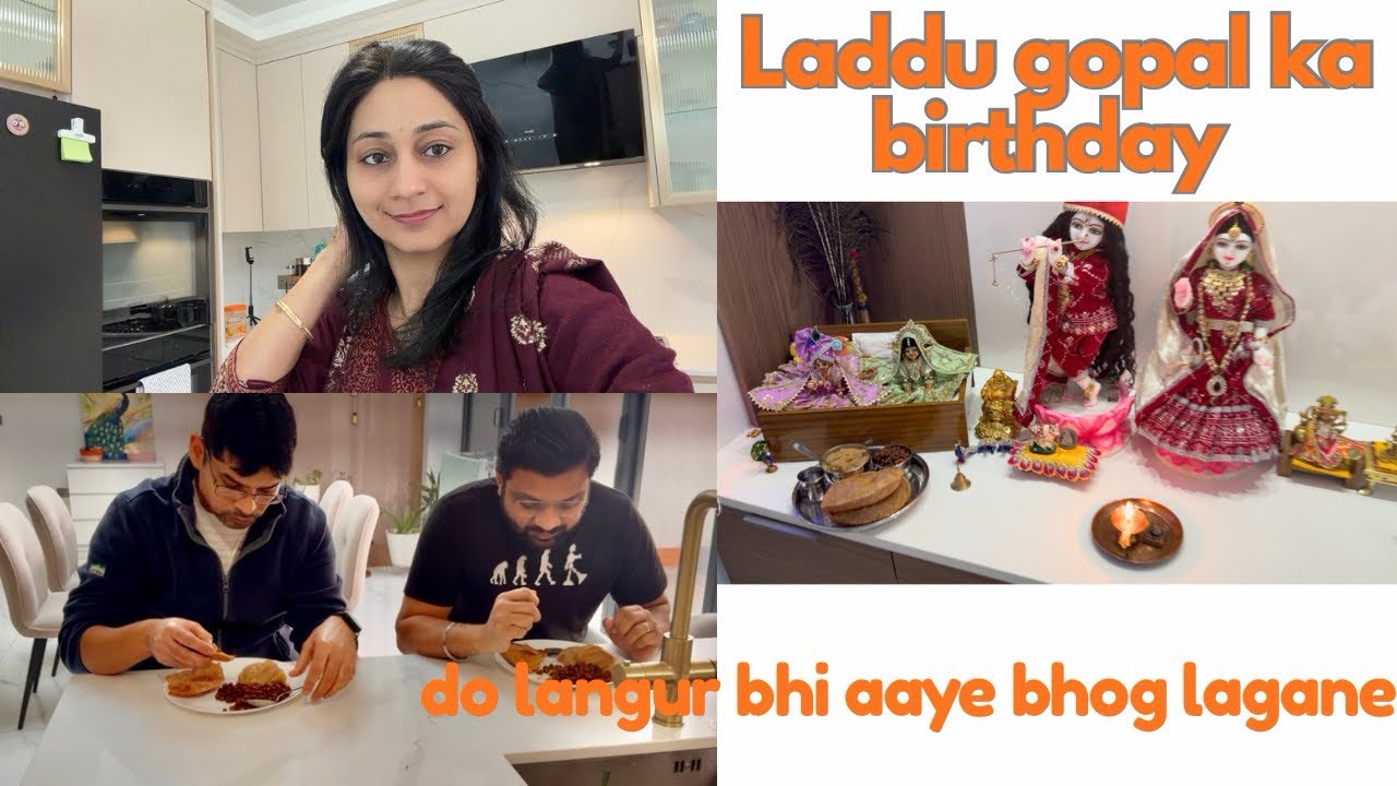 Laddu Gopal Birthday Celebration at My London Home | Chana Puri & Halwa Bhog🎂🥳