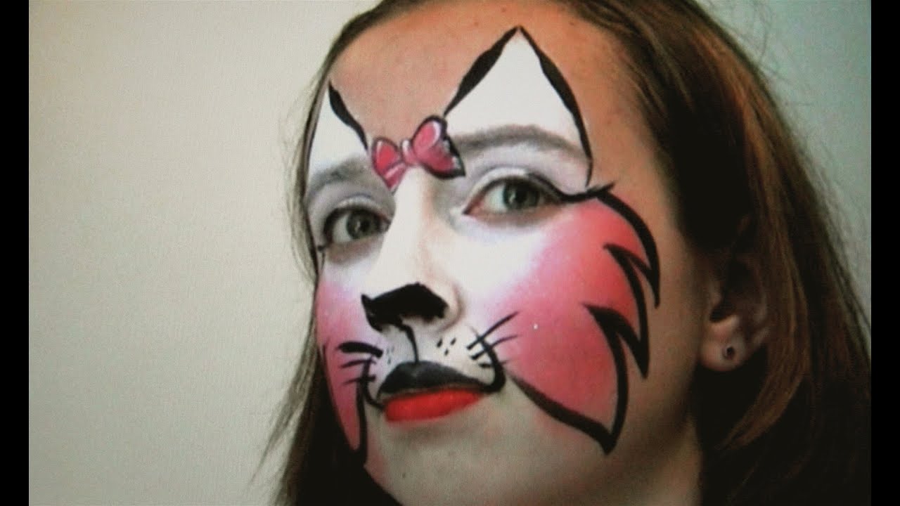 Cat face painting tutorial - Pink cat makeup