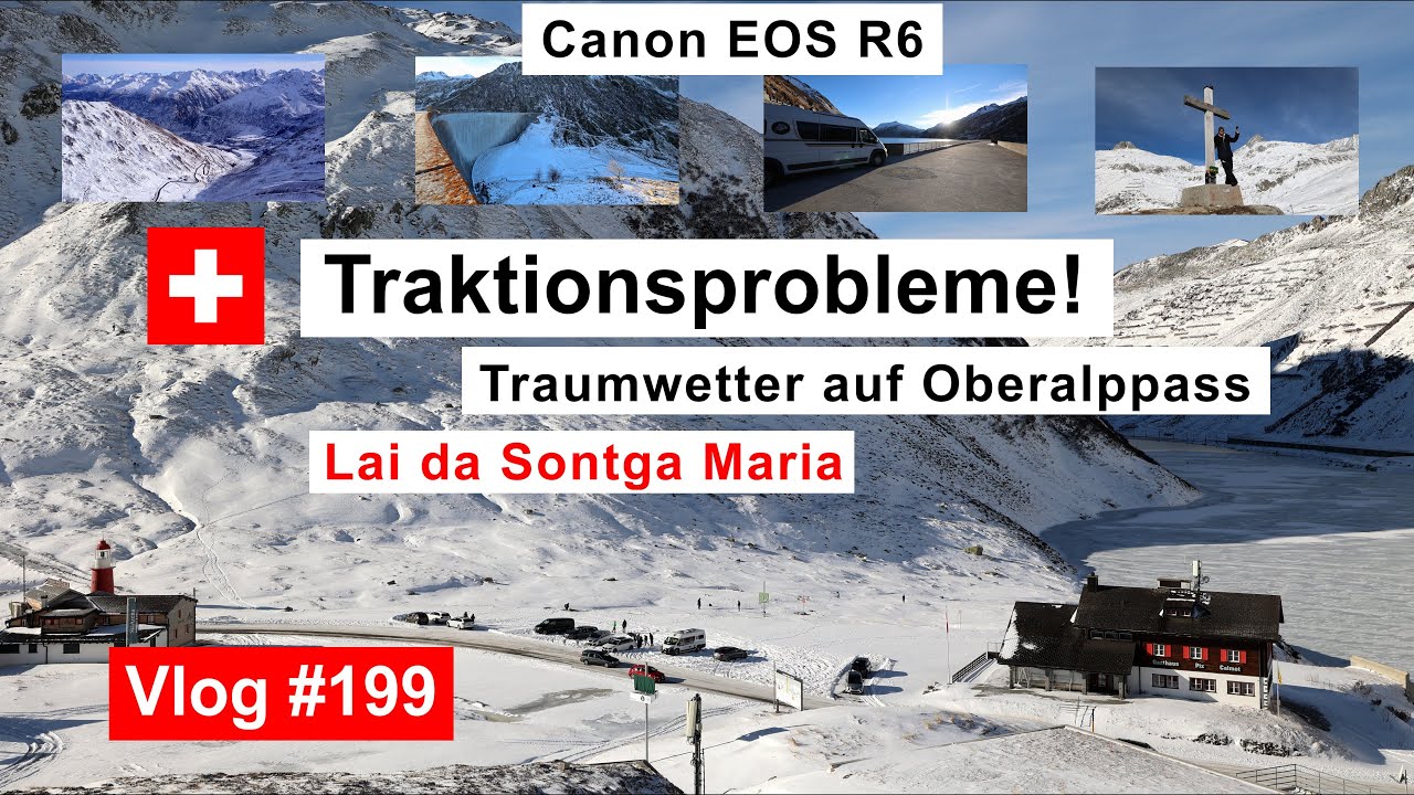 #199 Schweiz, Oberalppass im Winter | Lai da Sontga Maria,  Lukmanierpass | Schnee, Sonne, Winter 4K