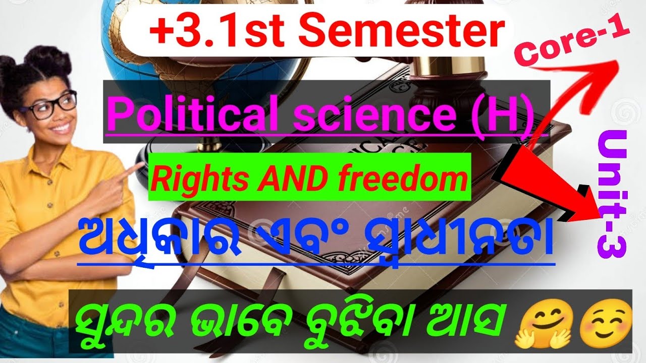 +3.1st Semester Political science (H) Core-1, unit-3 Rights and Freedom ( ଅଧିକାର ଏବଂ ସ୍ବାଧୀନତା) 