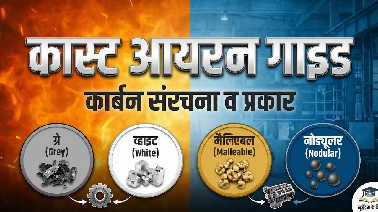 कास्ट आयरन (Cast Iron) क्या है? कार्बन संरचना, प्रकार और उपयोग | Full Guide