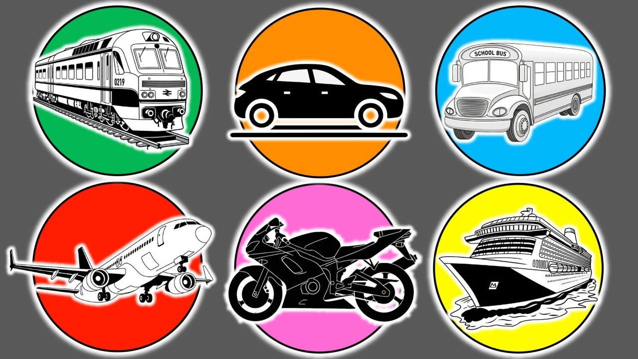 ALAT TRANSPORTASI !! KERETA API, MOBIL, BUS SEKOLAH, PESAWAT, SEPEDA MOTOR, KAPAL LAUT