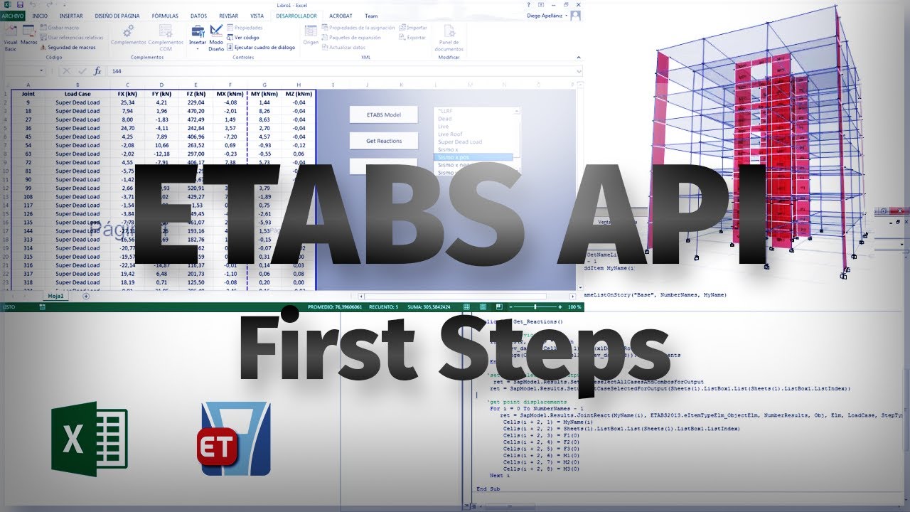 ETABS — Первые шаги в использовании API