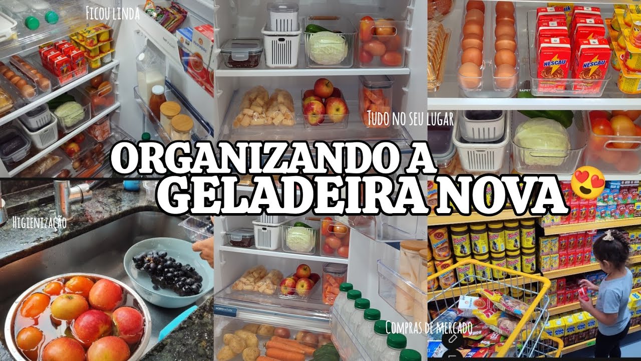 ORGANIZANDO A GELADEIRA ✨ DIA DE MERCADO, como organizo minha geladeira de forma prática para o dia