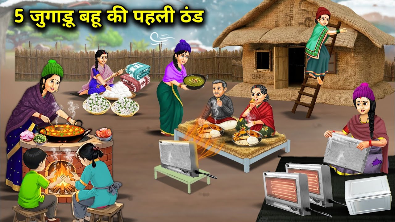 5 जुगाड़ू बहू की पहली ठंड | 5 Jugaadu Bahu's first cold | Cartoon Video | Kahaniyo ka Safar