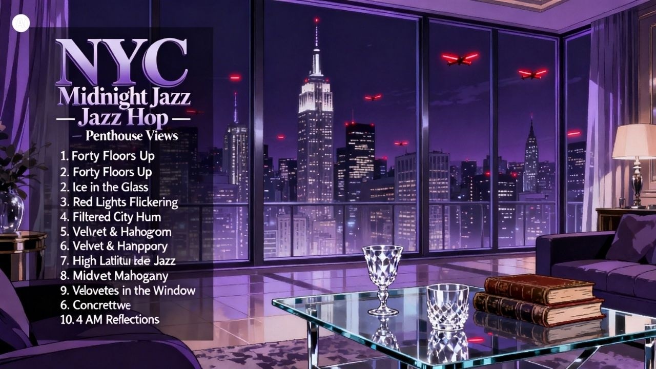 NYC Midnight Jazz Hop — Penthouse Views (Sophisticated Chill Rap / Full Album)