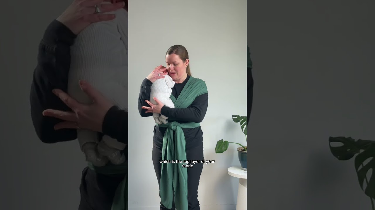 How to tie a Boba Wrap and carry a newborn baby - Babywearing Consultant Demo
