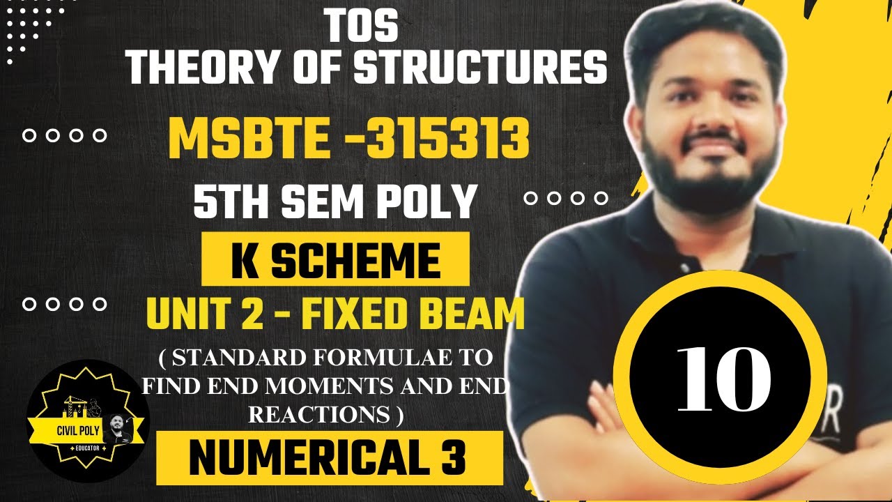 Ch-2 Fixed Beam | FORMULA BASED NUMERICAL 3|MSBTE| Theory of structure | SEM5| TOS |K SCHEME|315313|