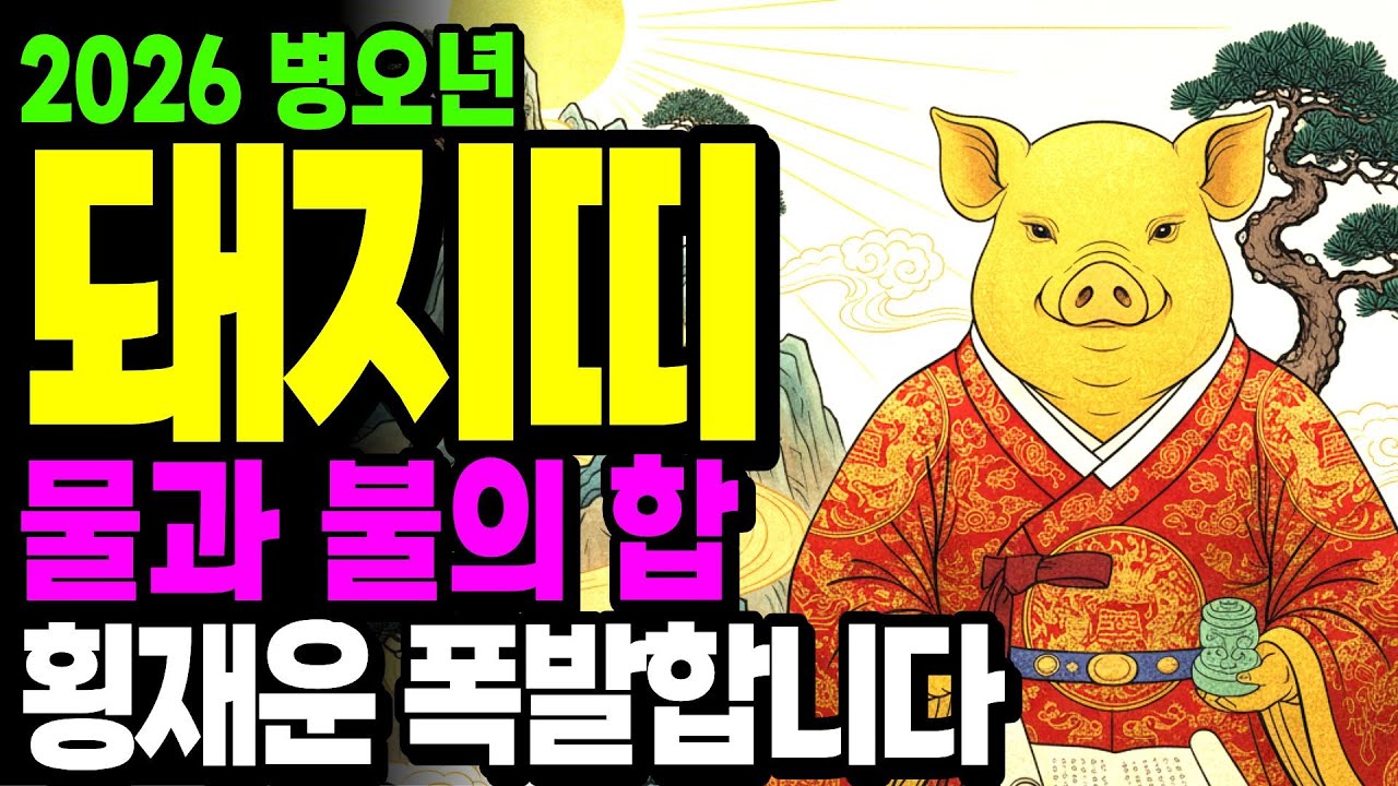 2026년 돼지띠, 불(火)의 해라고 걱정 마세요. 오히려 '이것' 때문에 대박 납니다!