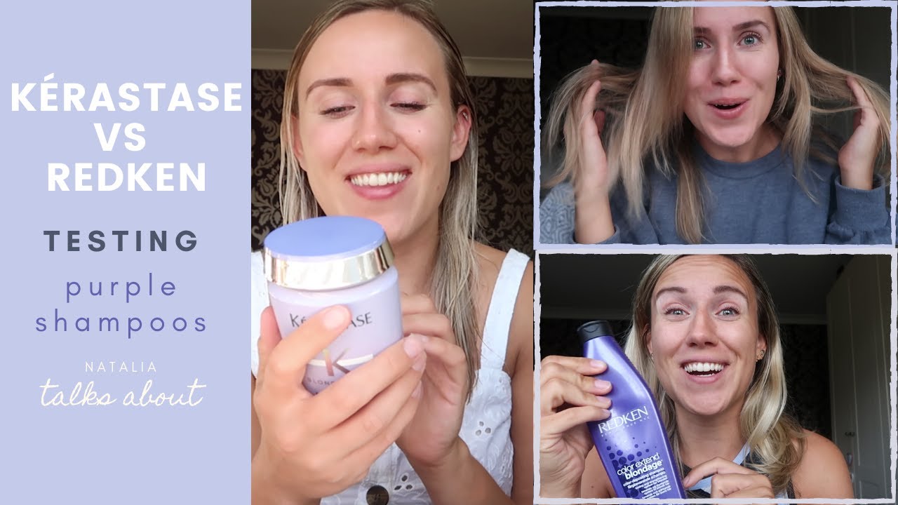 Kérastase VS Redken purple shampoo on light & dark blonde hair | Natalia Talks About