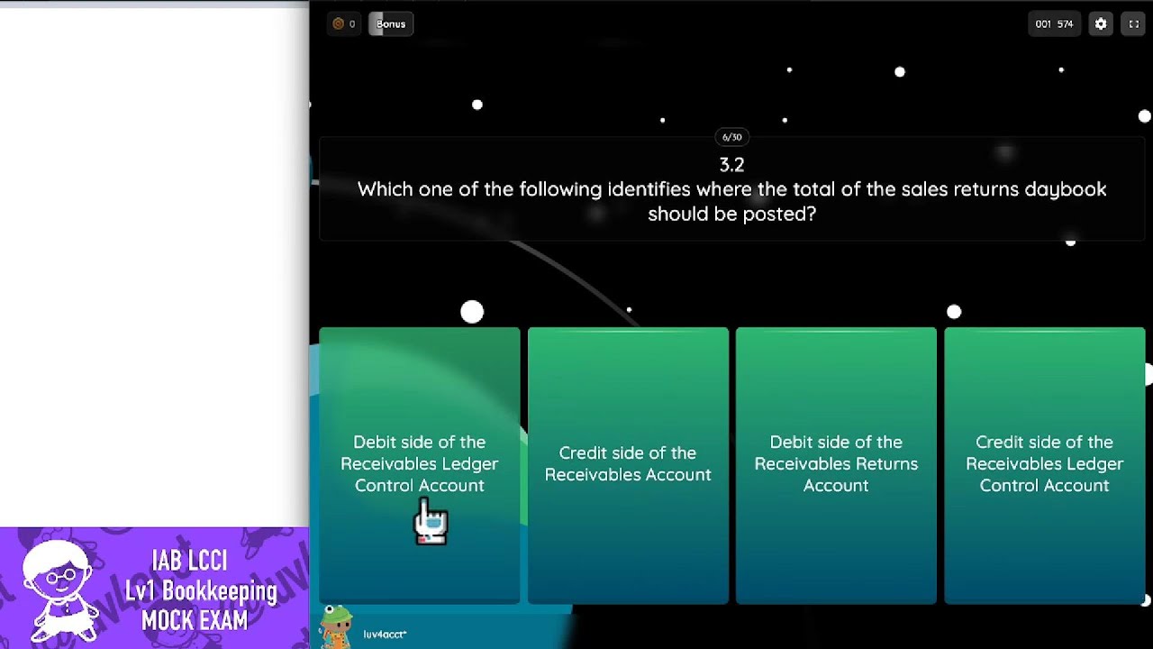 IAB LCCI Lv 1 Bookkeeping Mock Exam Explained