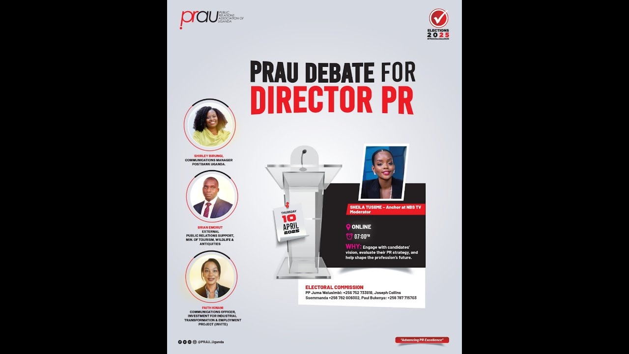 #PRDIRECTOR DEBATE, #PRAUELECTIONS 2025. Moderated by Sheila Tusiime. #PRAUAGM2025 #PRAUDecides2025
