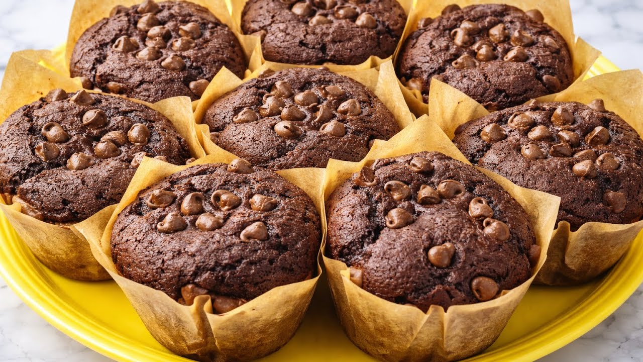 Quickly Make Double Chocolate Chip Muffins  that are Super Moist & Easy