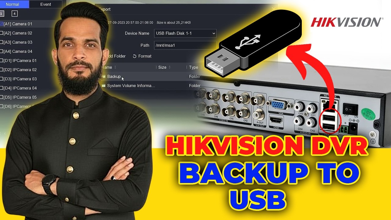 Hikvision DVR Backup To Pendrive | Export File For Hikvision DVR To USB
