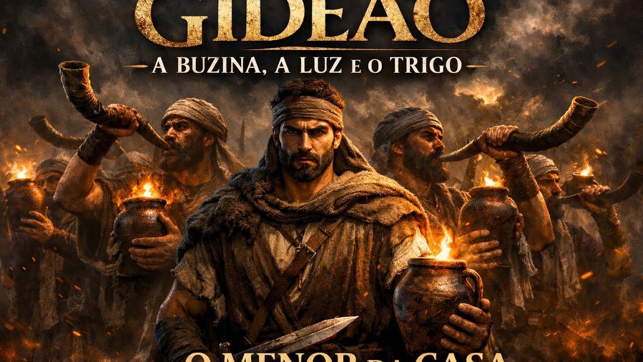 GIDEÃO: QUANDO DEUS USA O MENOR PARA CONFUNDIR OS INIMIGOS | A Buzina, a Luz e o Trigo