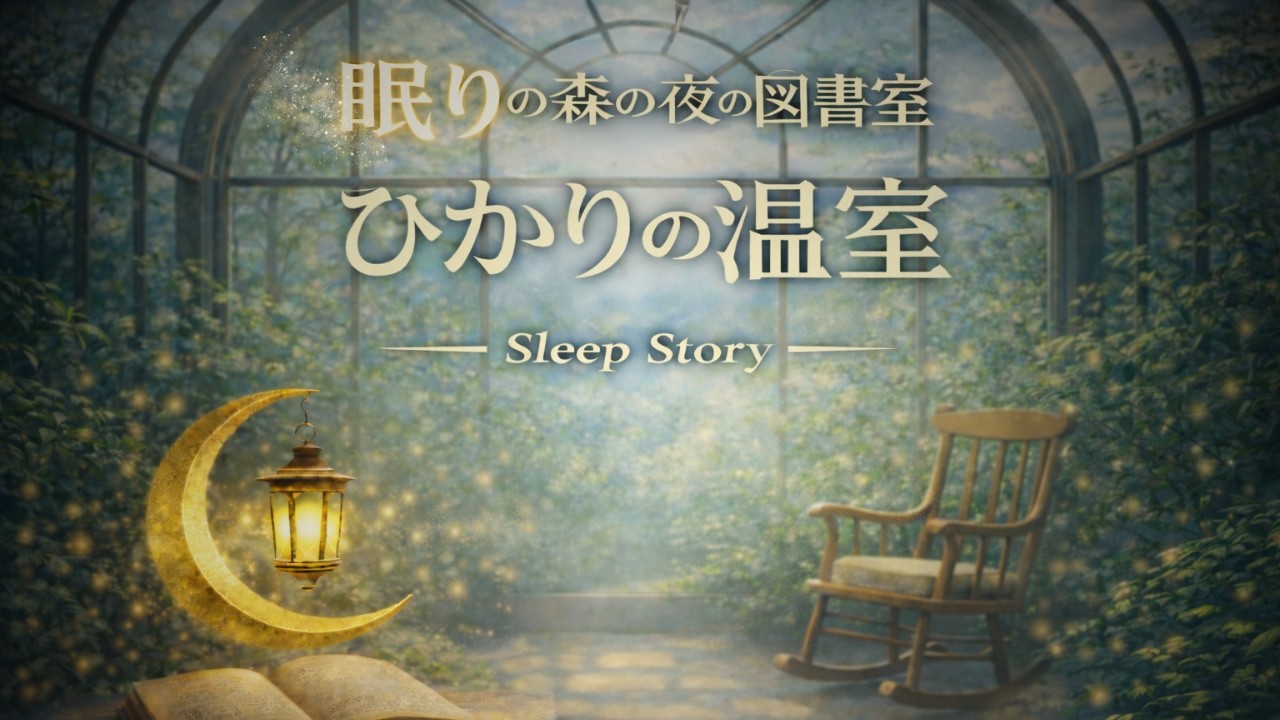 【睡眠用朗読】ひかりの温室｜眠りの森の夜の図書室（90分）｜眠れない夜にゆっくり眠る物語
