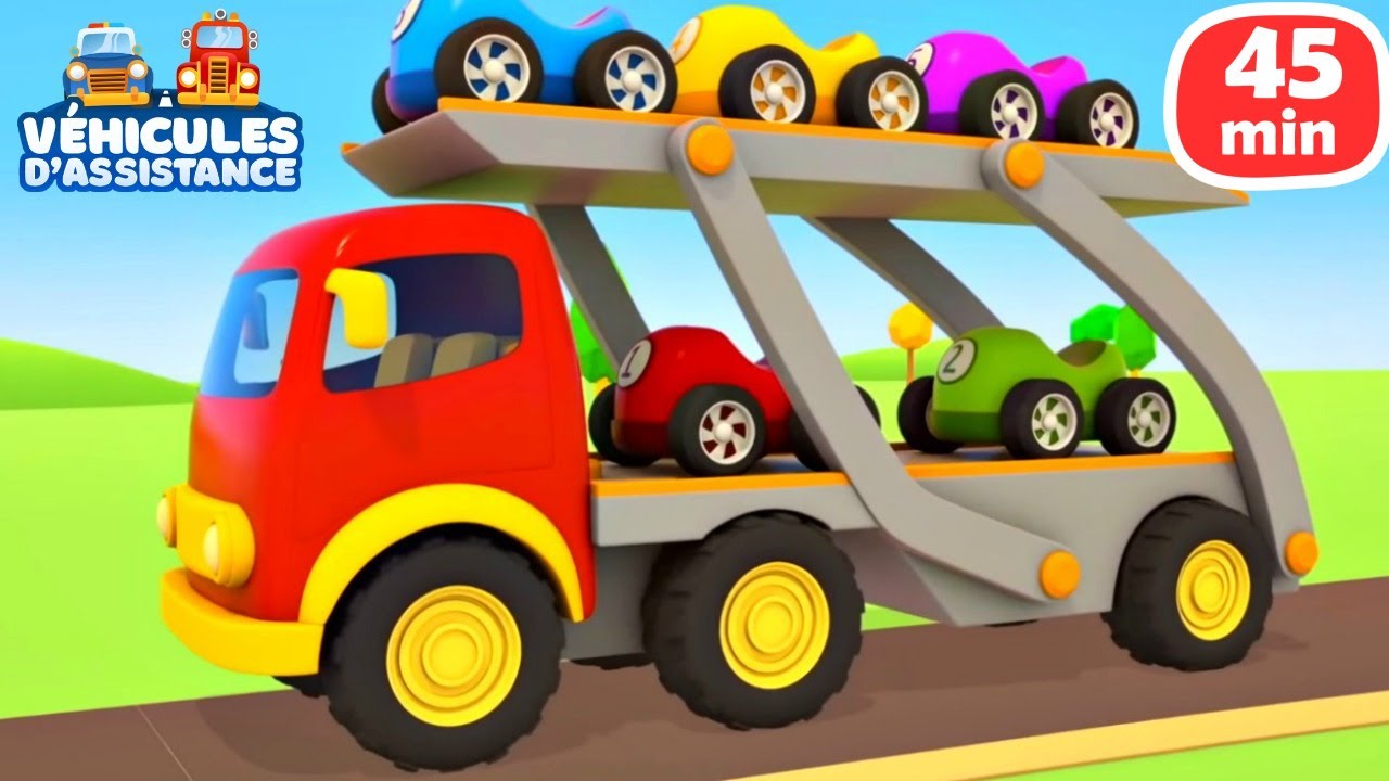 Les Véhicules d'assistance pour enfants. Les couleurs en français. Dessin animé sur les voitures