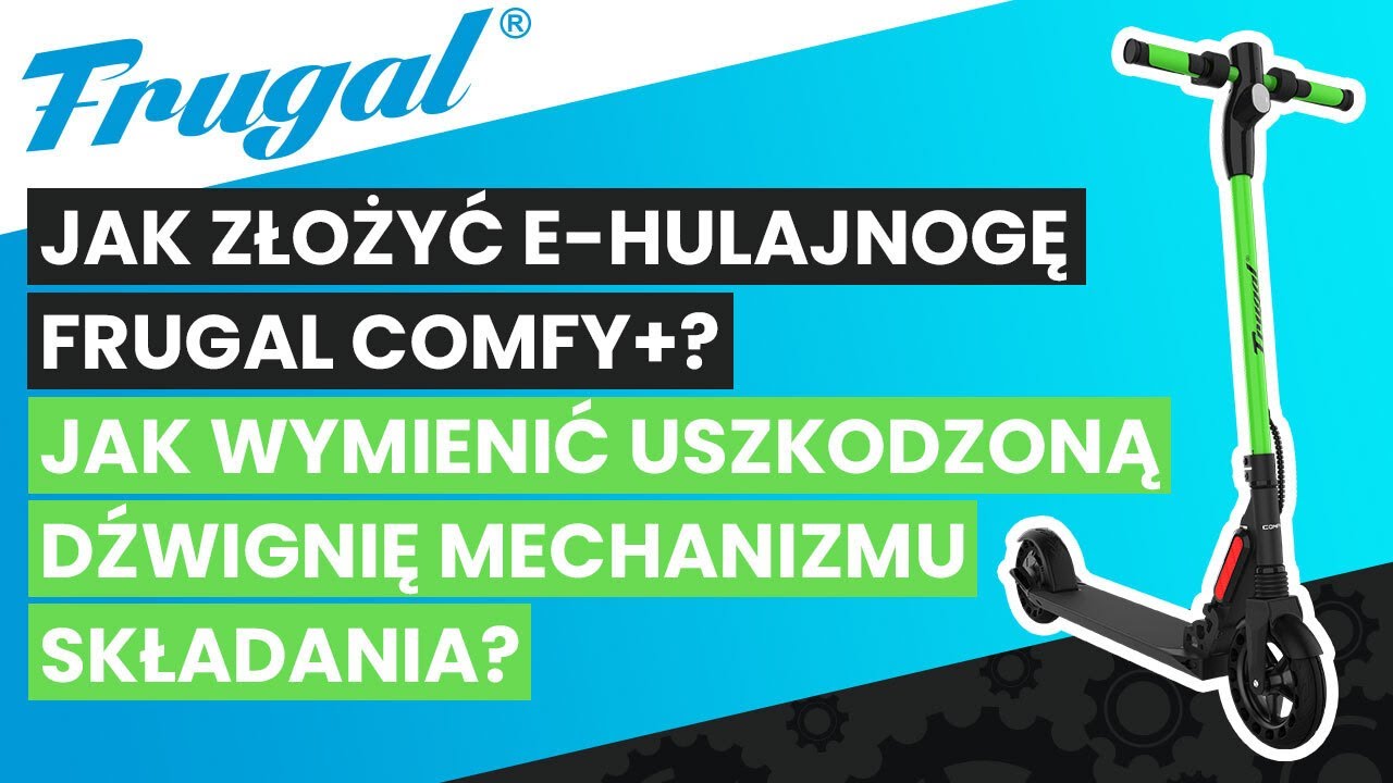 Jak złożyć e-hulajnogę i wymienić dźwignię mechanizmu składania na przykładzie Frugal Comfy+