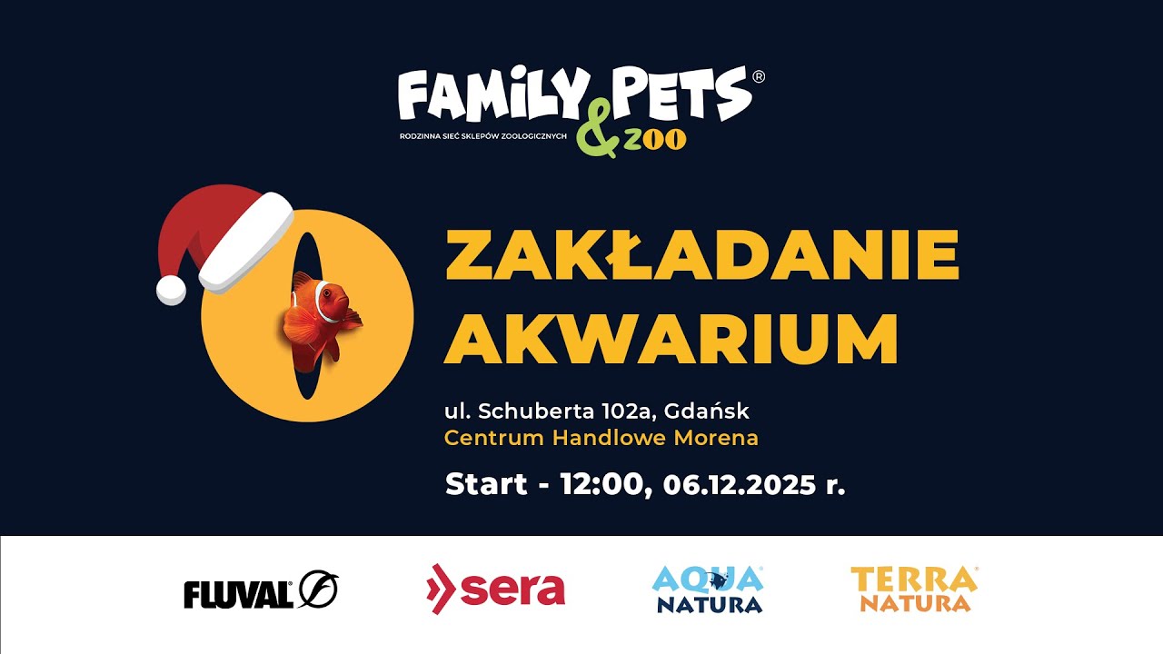 Mikołajkowy LIVE – Zakładanie akwarium Fluval Siena 166 l w CH Morena | 6.12.2025 | Start: 12:00