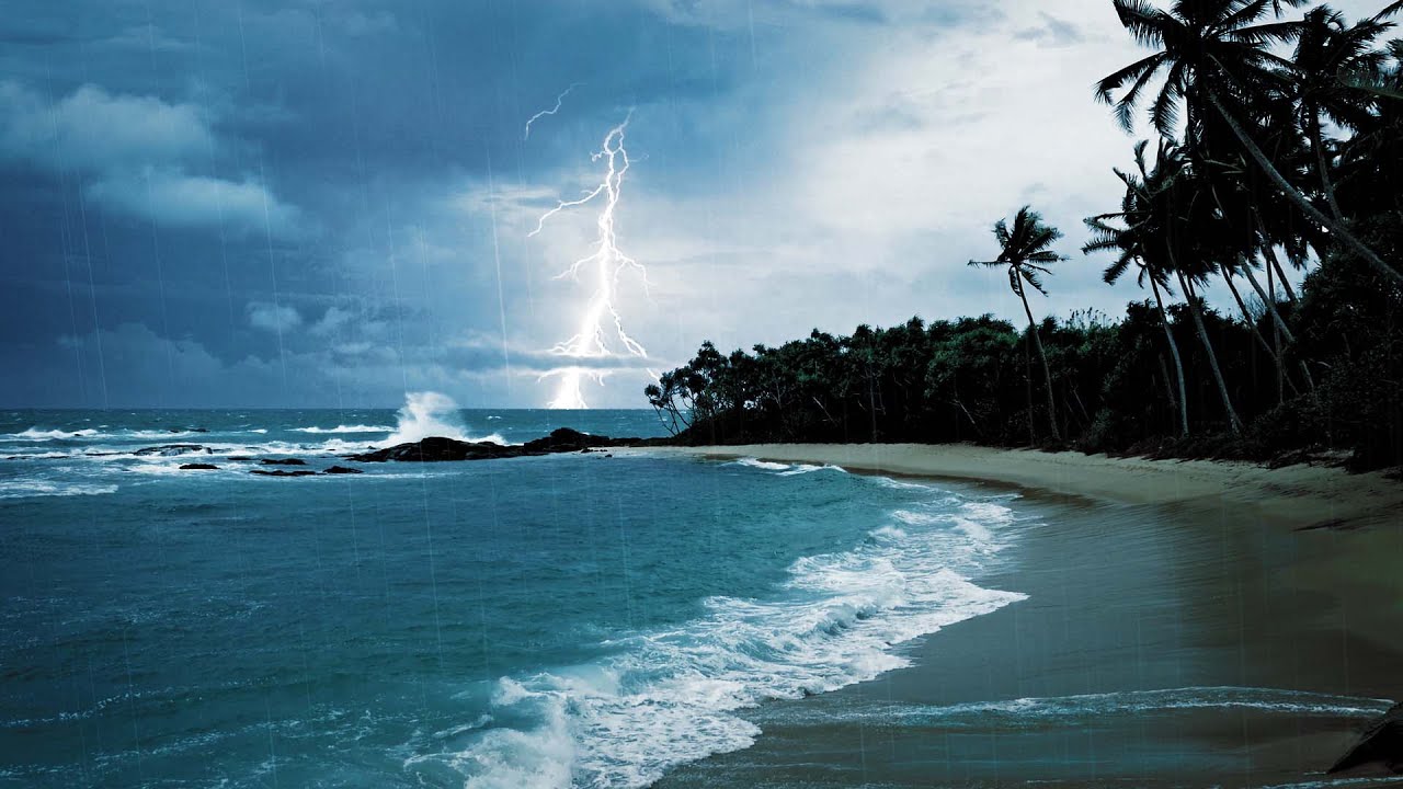 Rain, Thunder & Ocean Sounds | White Noise for Sleep or Studying | 10 Hours
