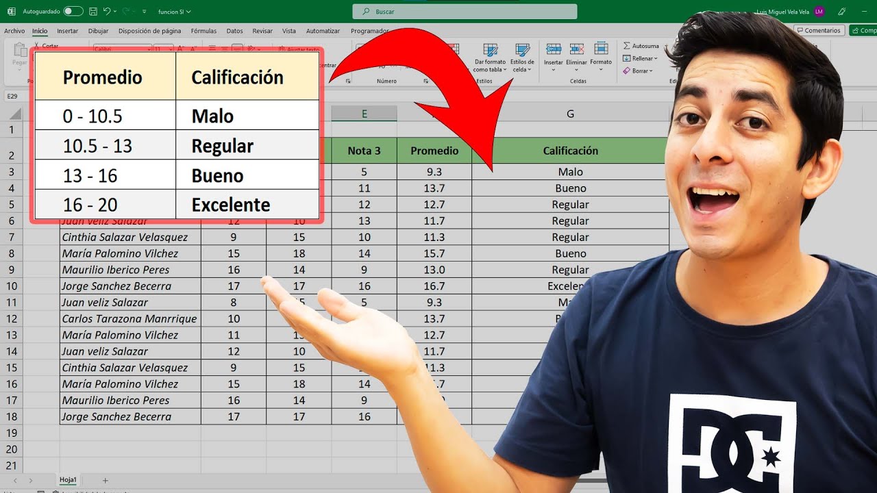 🟢Función SI con RANGOS de VALORES en Excel (4 condiciones entre dos valores)