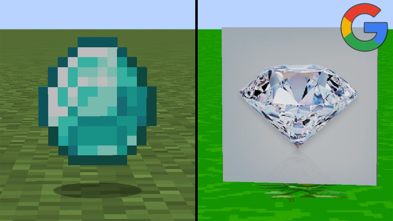 Я играл в Minecraft, но каждая текстура — это изображение из Google