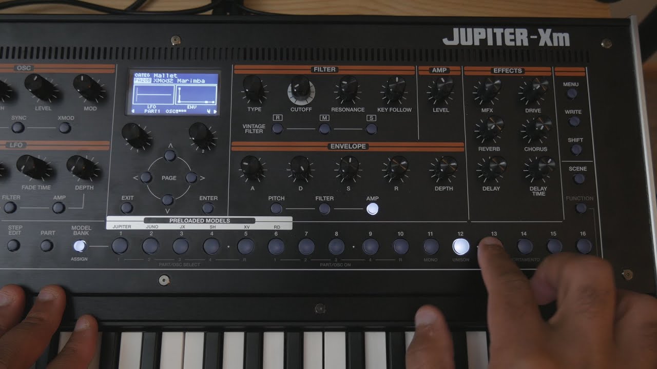 Roland Jupiter-Xm Using the Model & Sound Category Browser
