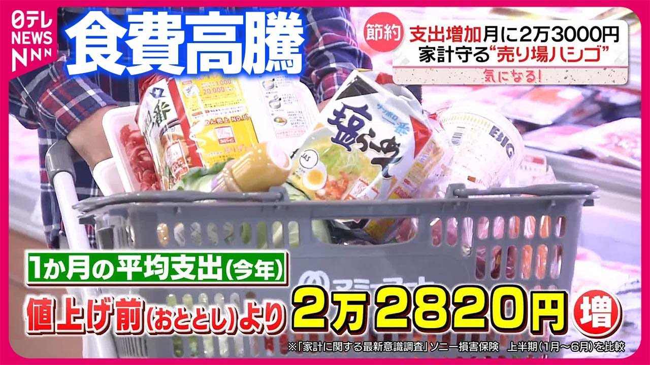 【続く“値上げの波”】“月の支出”2万3000円増加？  1年以上…食費高騰  売り場や買い方に変化『気になる！』