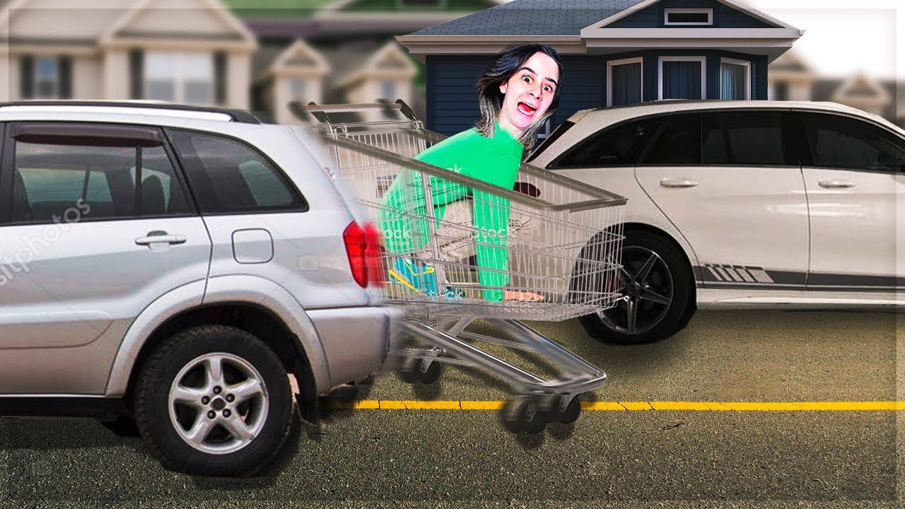 atravesse a rua com um Carrinho de compras sem ser Acertado!!!