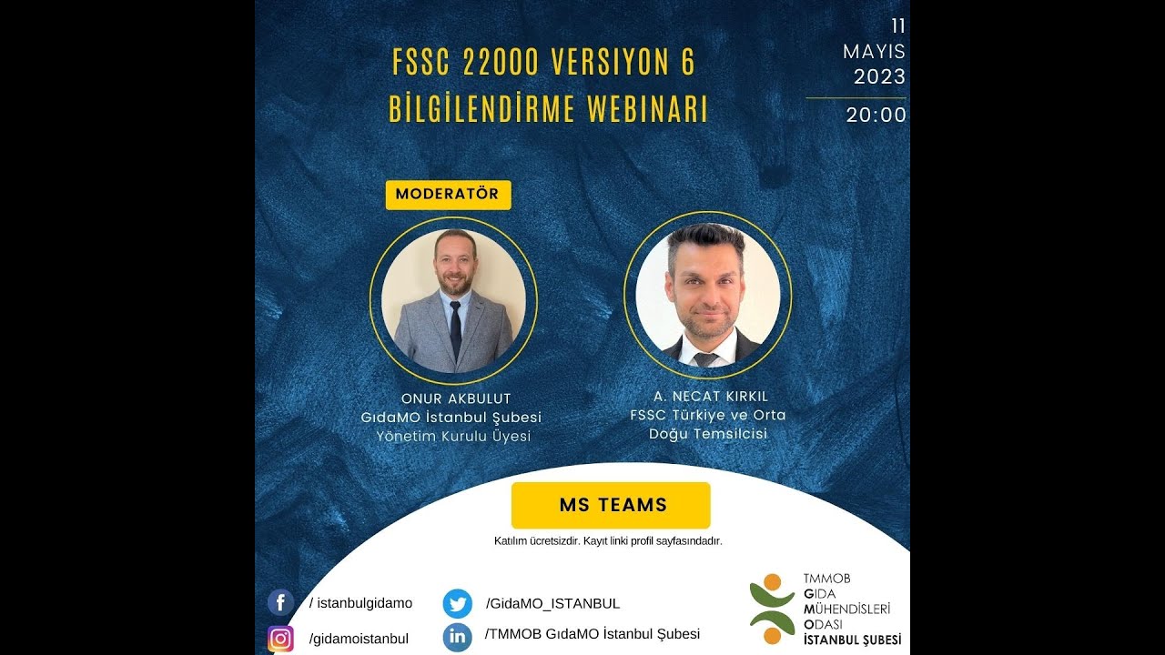 FSSC 22000 VERSİYON 6 BİLGİLENDİRME WEBİNARI