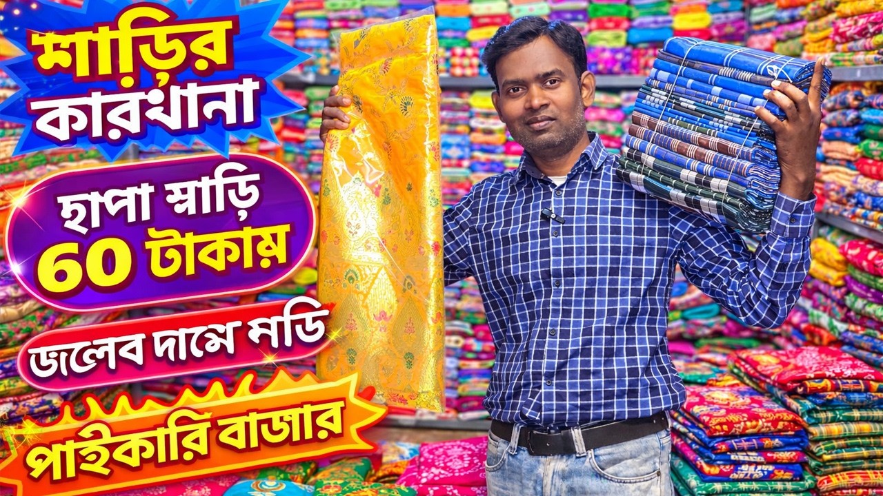 Printed Saree Wholesale Market | Saree Factory India | Saree at ₹60 Only | Best Wholesale Saree Shop