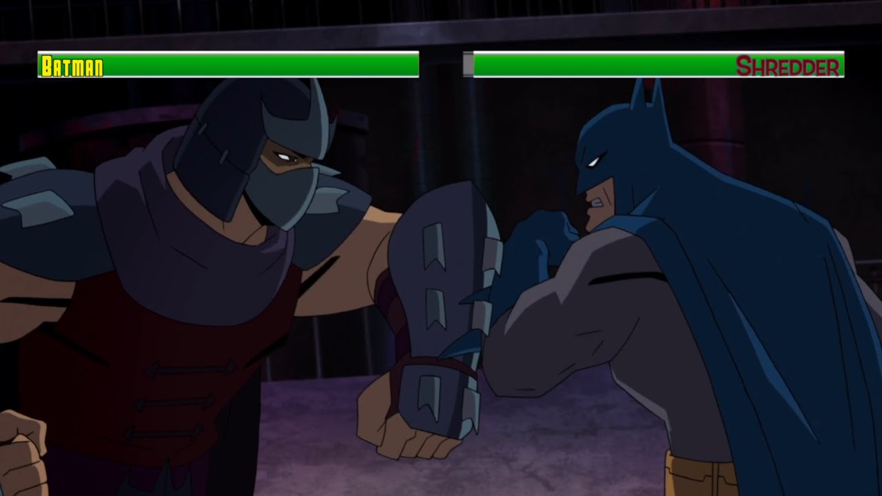 Batman vs Shredder (Both Fights)...with healthbars