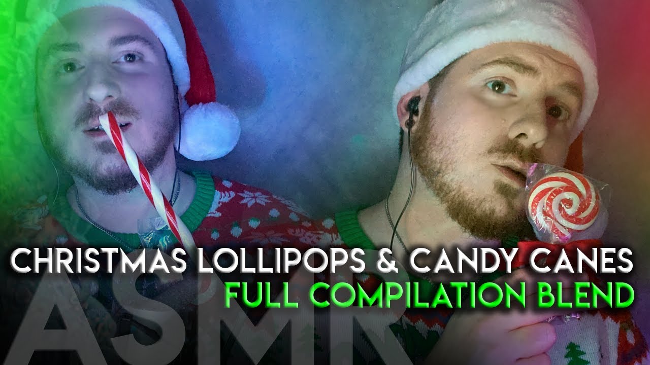 ASMR| Christmas Lollipops & Candy Canes Compilation Blend Video.... 🍭☃️❄