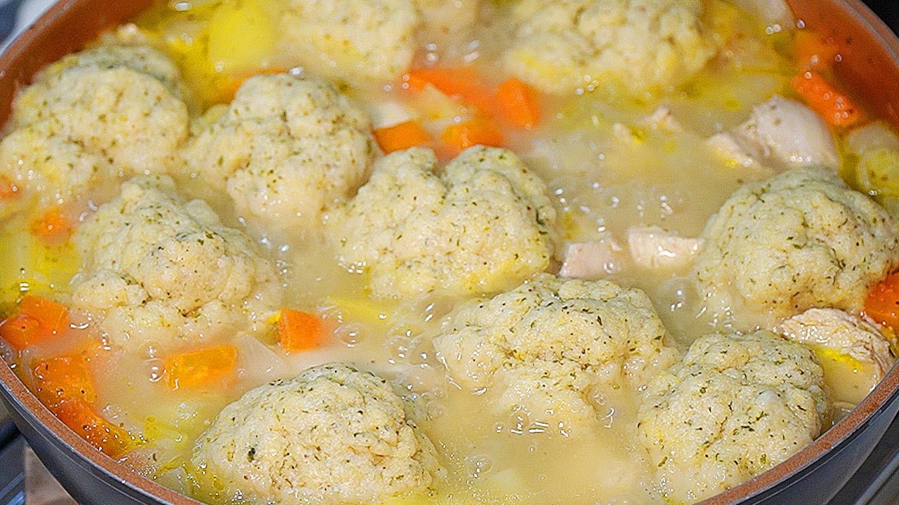 Creamy  Chicken & Dumplings  Creamy Chicken Stew and Herby Dumplings