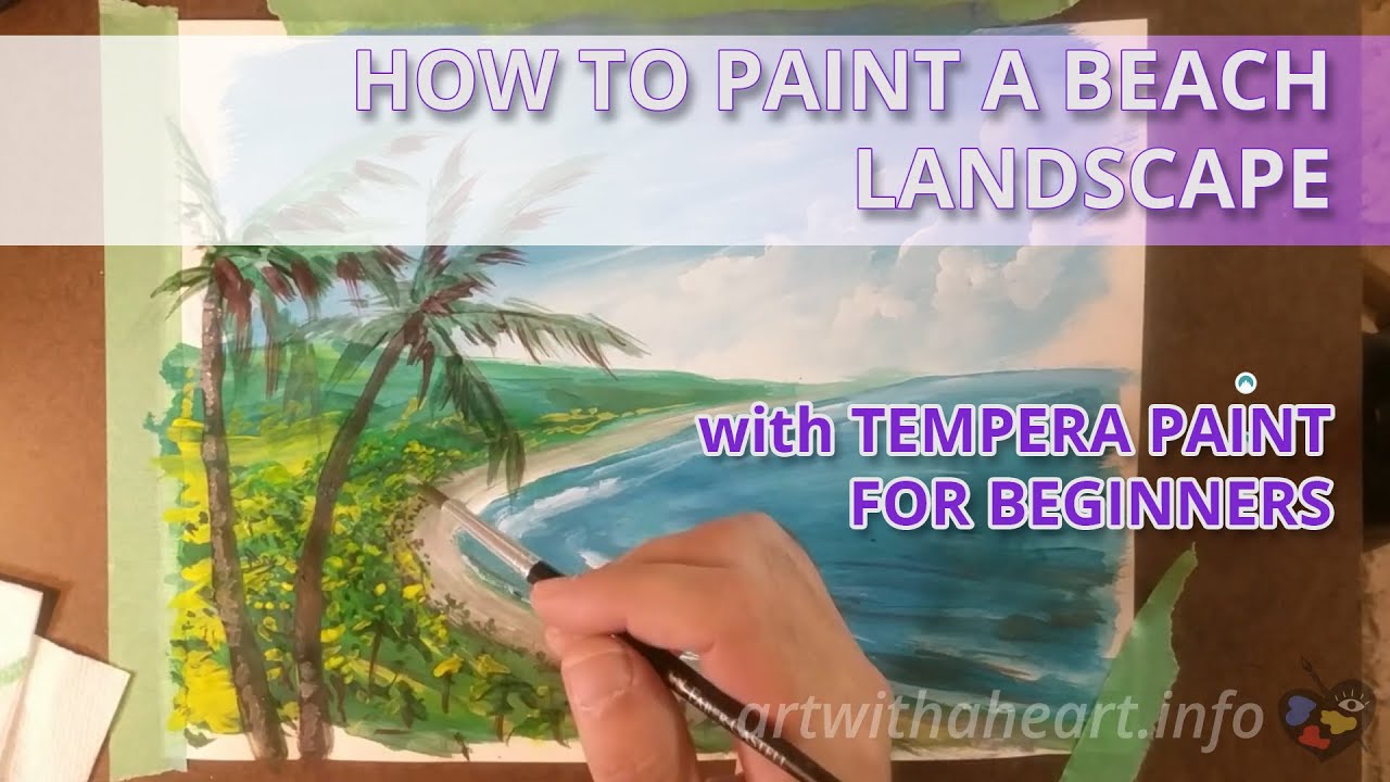 Art Session: How to paint a Fun Beach Landscape with Tempera Paint