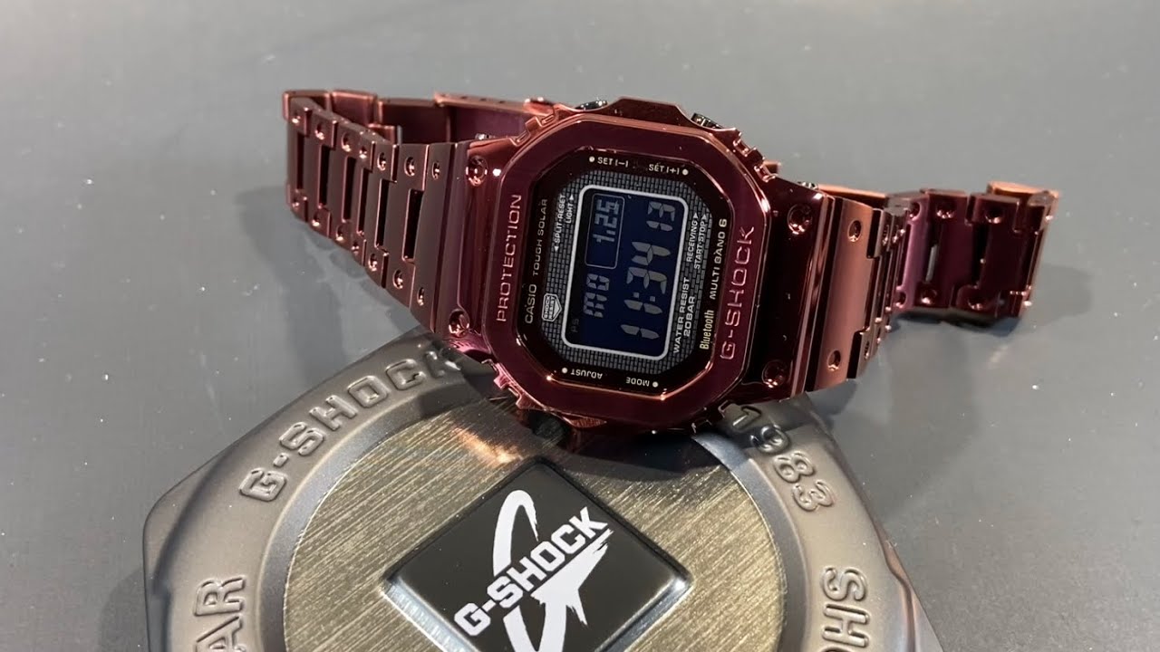 Brand New Casio G-Shock Square All Metal Burgundy! GMWB5000RD4