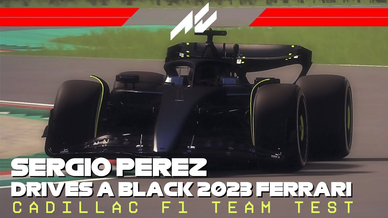 Sergio Pérez drives a black 2023 Ferrari SF-23 at Imola | #assettocorsa