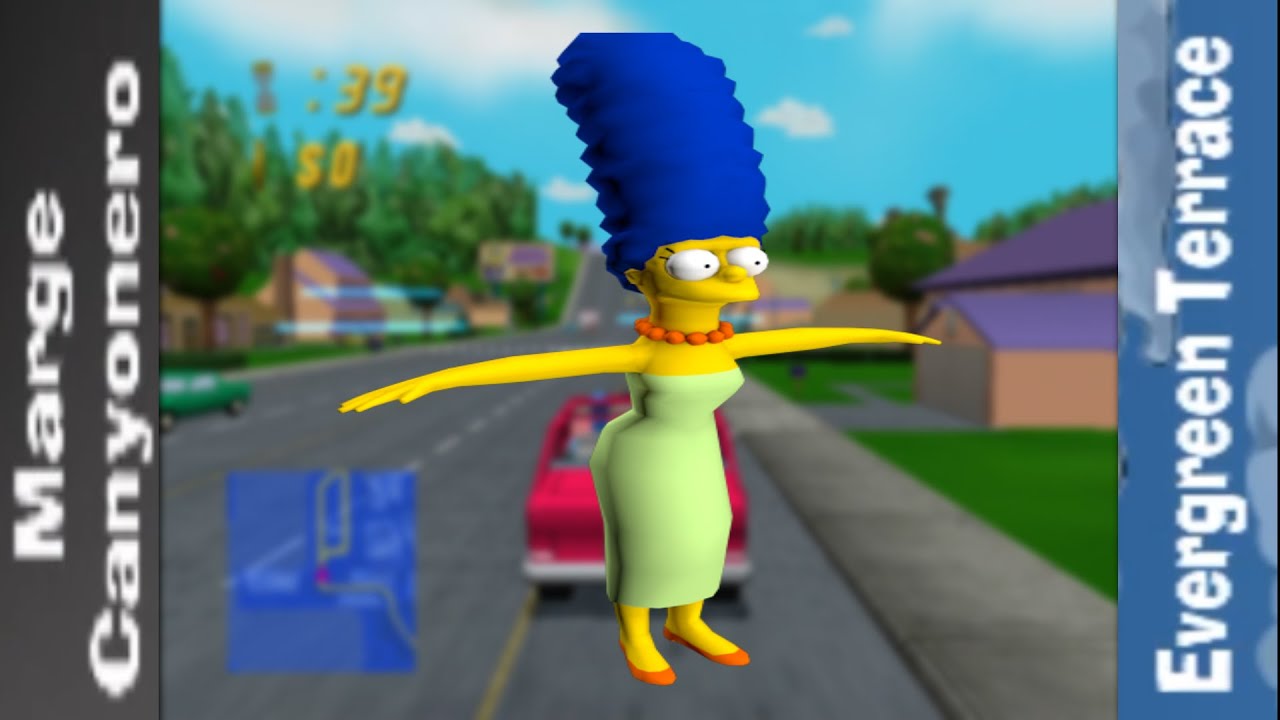 The Simpsons: Road Rage (PS2) - Marge on Evergreen Terrace