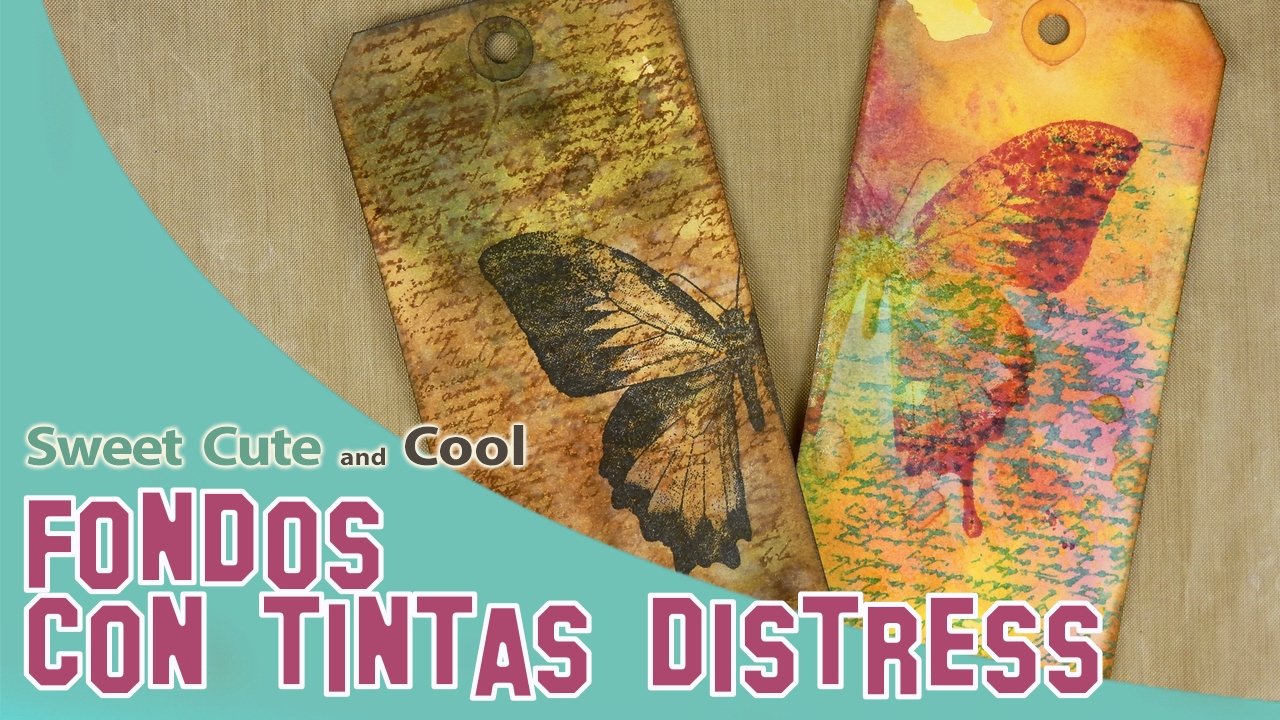 😍Fondo Rápido con Tintas Distress (y tag extra)🙃