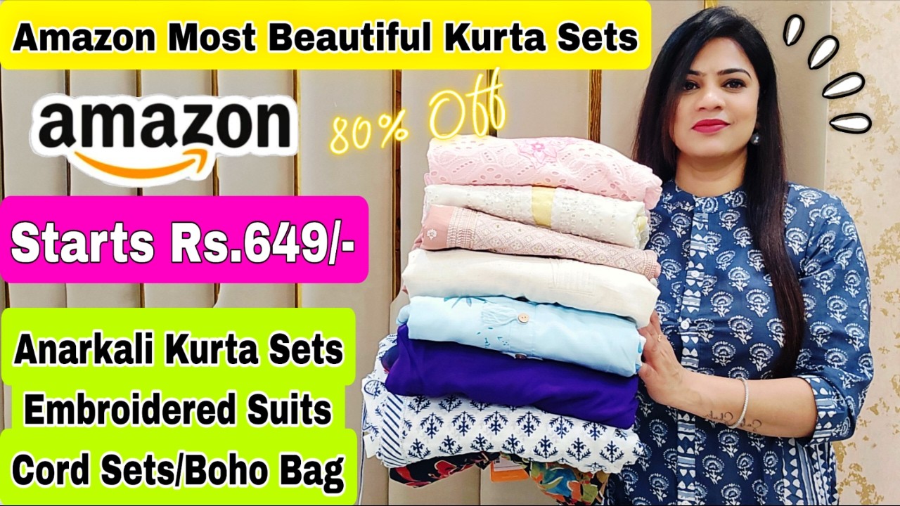 Amazon Most Beautiful Kurta Sets Starting Rs.649,Anarkali,Embroidered,Cord Sets,Bag,Rajni Style Tips