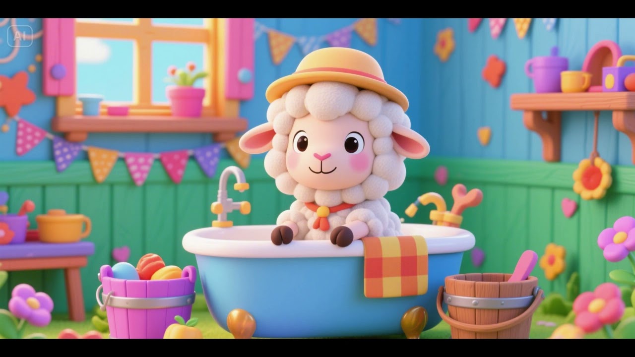 🐑🛁 Sheep in the Farmer&rsquo;s Bathtub | Funny Animal Bath Song for Kids | Nursery Rhymes & Learning Songs