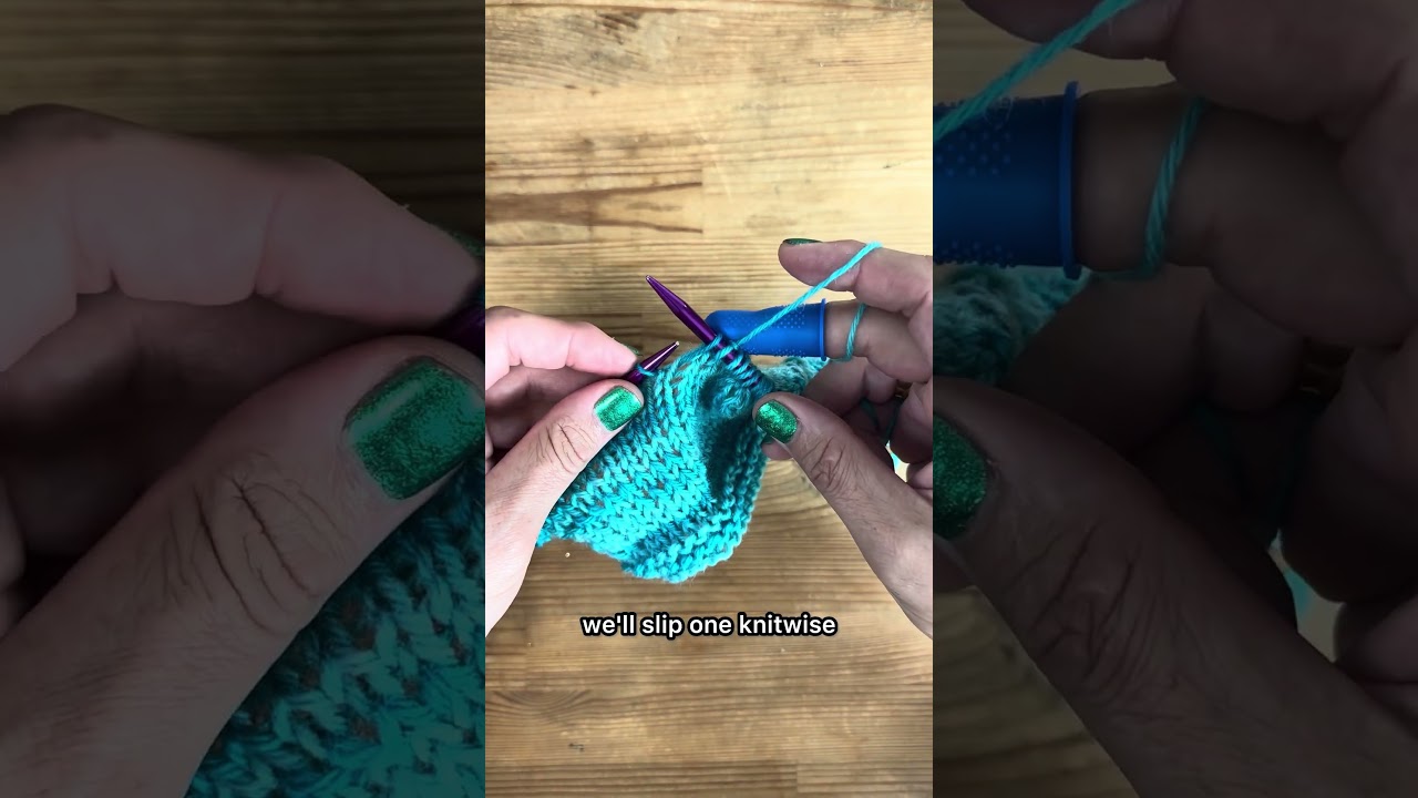 Quick Knit Reminder, sl1, k1, psso. Slip 1, knit one, pass slipped stitch over