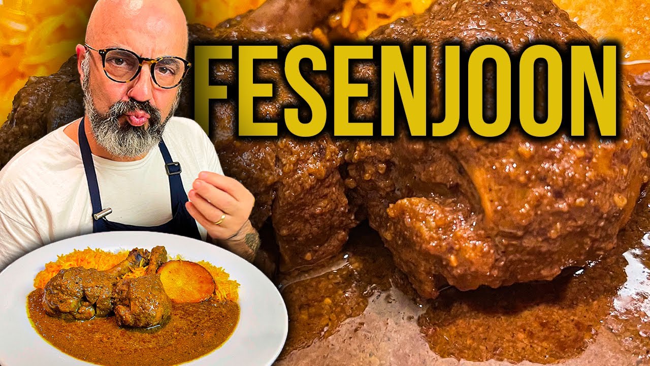 Fesenjoon Khoresh (Persian chicken, walnut & pomegranate stew) بهترین خورش فسنجون مرغ