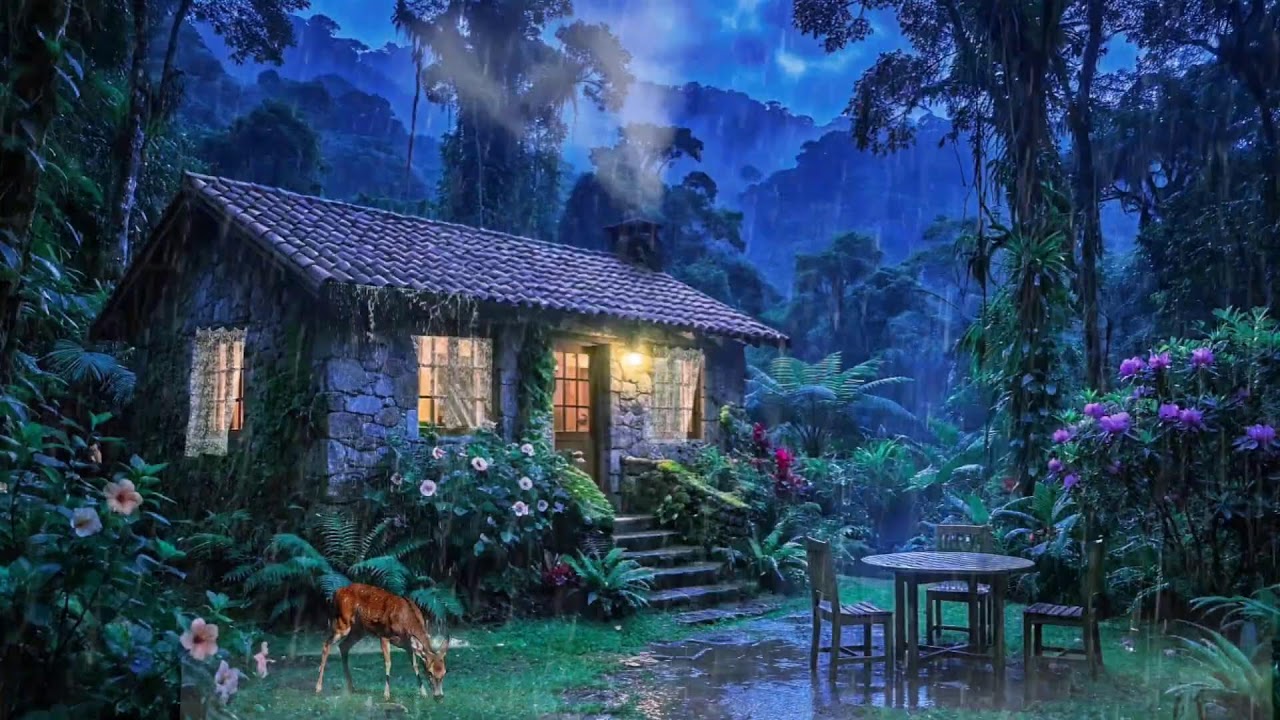 Relax, Listen & Sleep Deep 🪵🌧️ Cozy Cabin Rain Sounds | Peaceful Night Rest