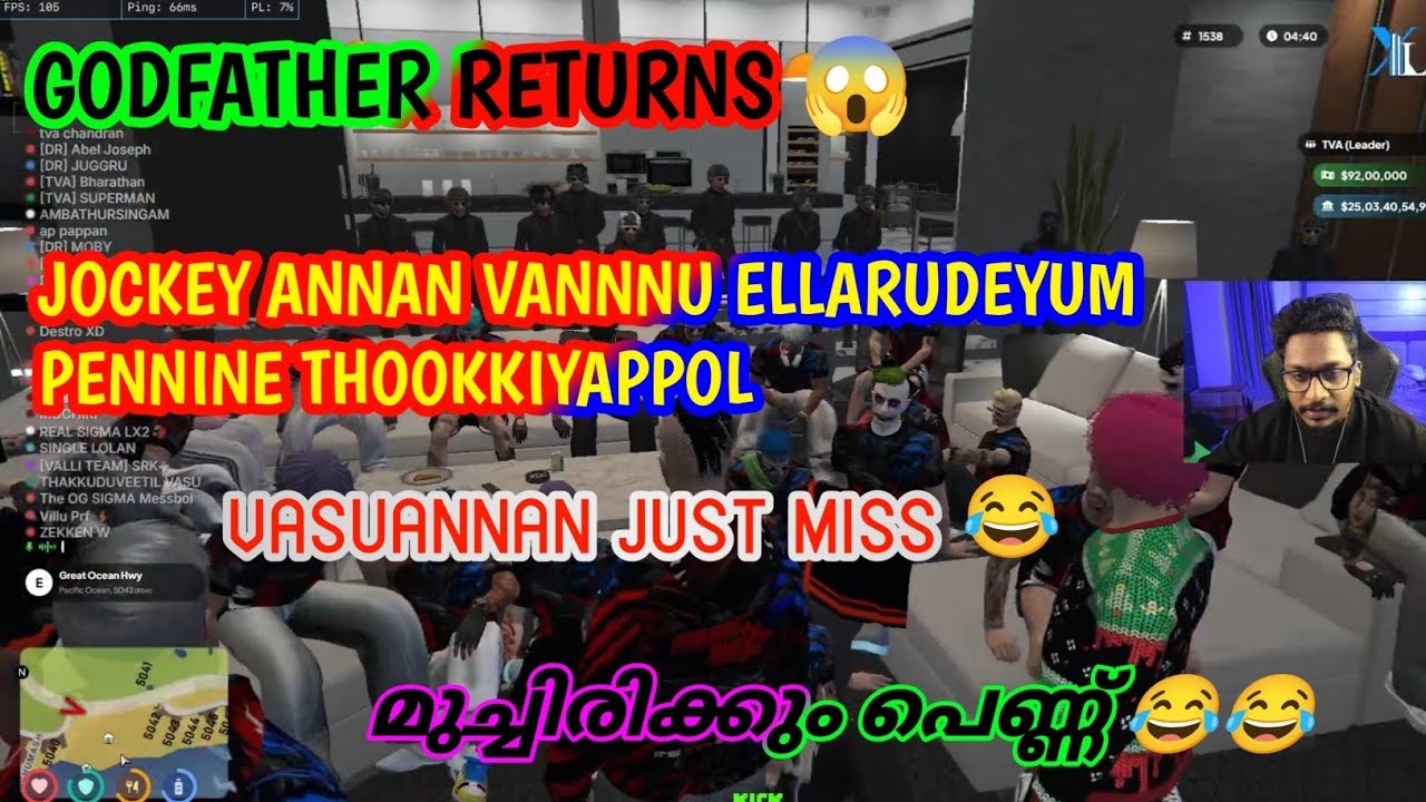 GODFATHER RETURNS 😱 JOCKEY ANNAN ELLARUDEYUM PENNINE THOOKKIYAPPOL 🤣 #tva #eaglegaming #gta #rp