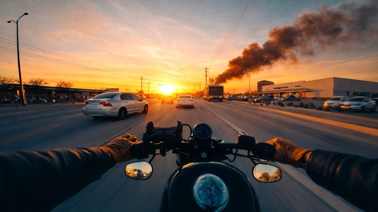 Pure Exhaust. No Talking. Sportster 48 Sunset Ride | POV
