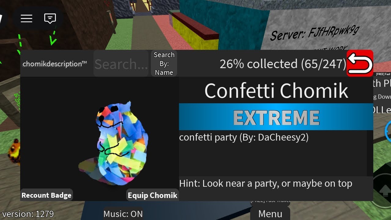 How get Confetti Chomik (find the chomiks rusty)