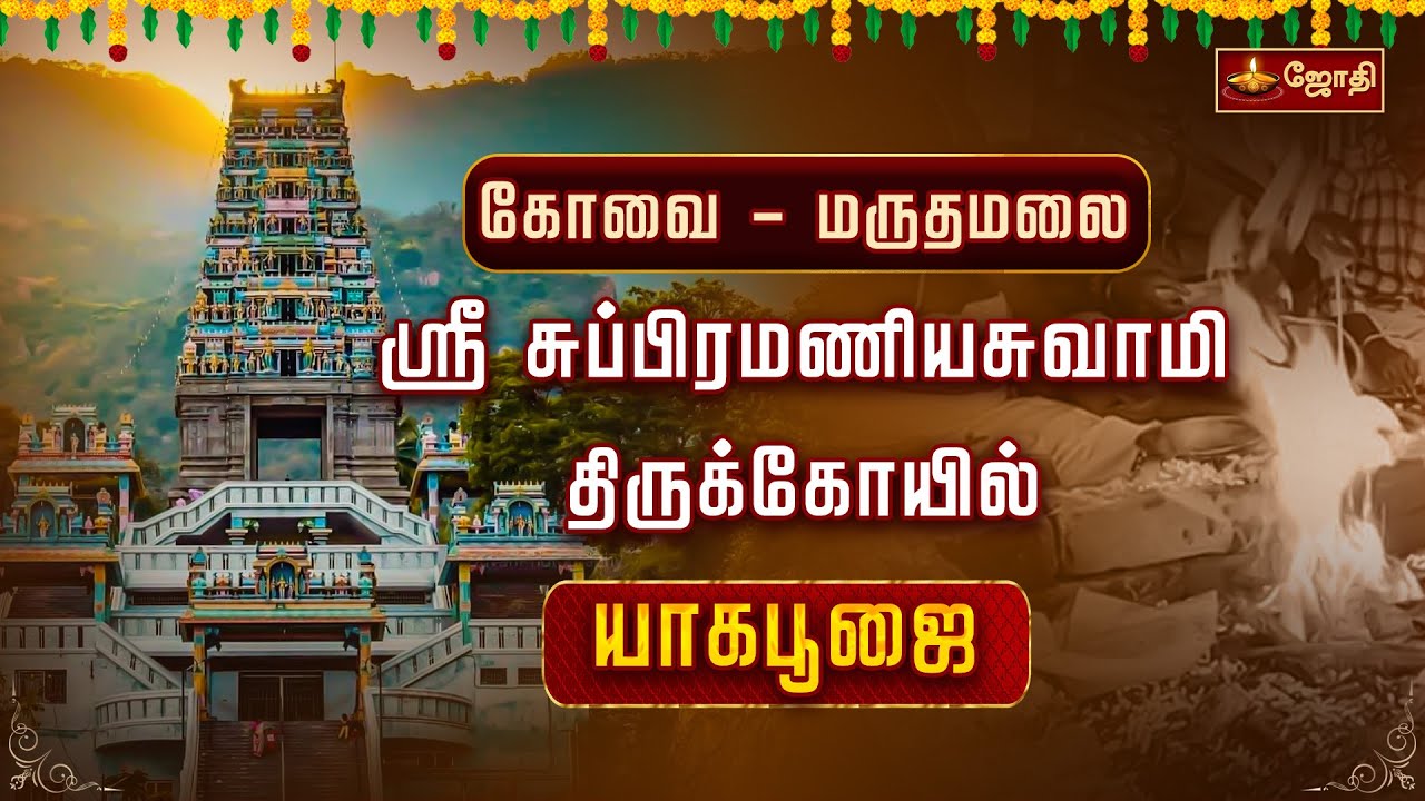 கோவை - மருதமலை ஸ்ரீ சுப்பிரமணியசுவாமி திருக்கோயில் யாகபூஜை | Jothi Tv